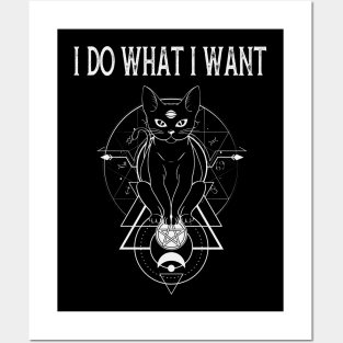 Occult Cat Lover I Do What I Want Goth Posters and Art